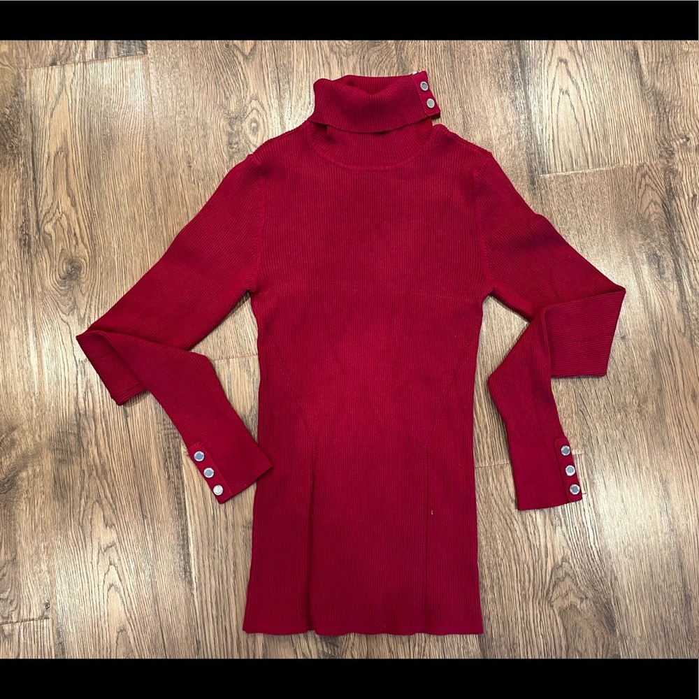 White House Black Market size small red turtle neck sweater